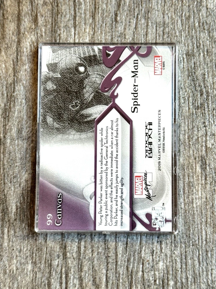 Marvel Masterpieces Spiderman 2018 lienzo Simone Bianchi artista autógrafo automático Foto 2 de 2