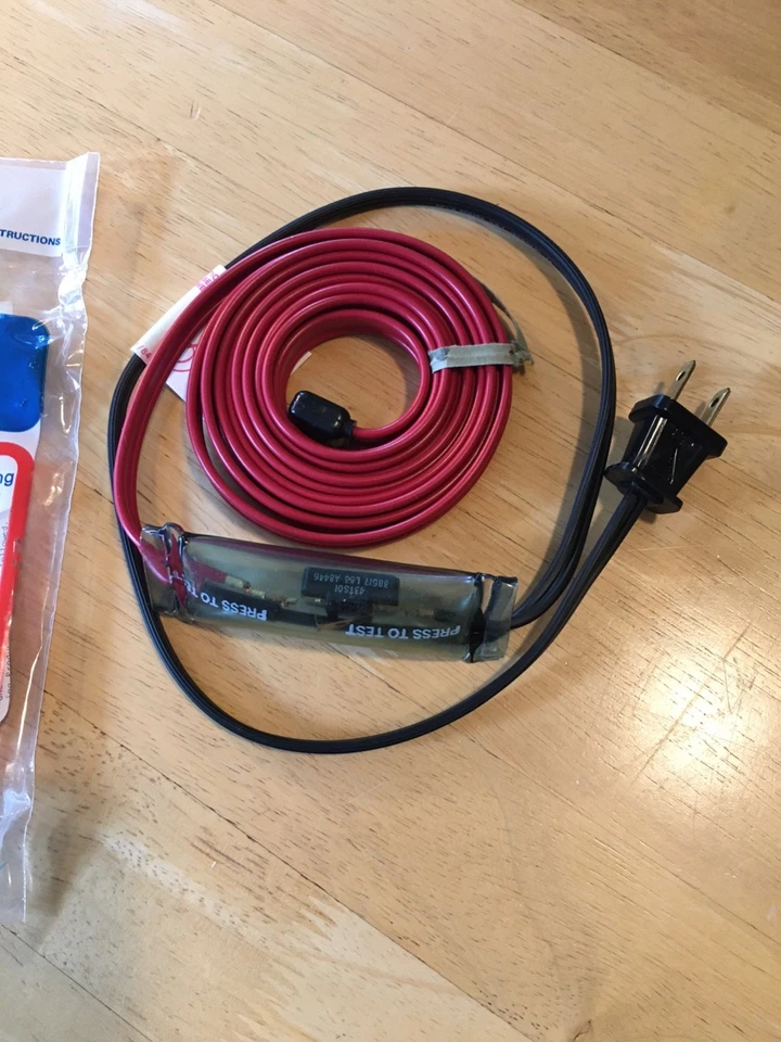 Cinta calefactora electrónica cable tubo de calor evitar congelación 8 pies con termostato 120v Foto 3 de 3