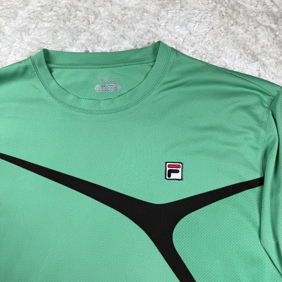 FILA Shirt Mens XL Green Athletic Performance Running Street Retro Dadcore Y2K - Image 2 of 4