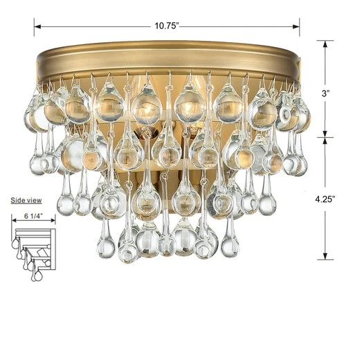 Crystorama Calypso 7 1/4"H Vibrant Gold Crystal Wall Sconce - Picture 3 of 3
