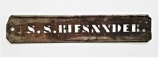 1800s antique S S RIFSNYDER orig BRASS STENCIL SIGN pa primitive reifsnyder