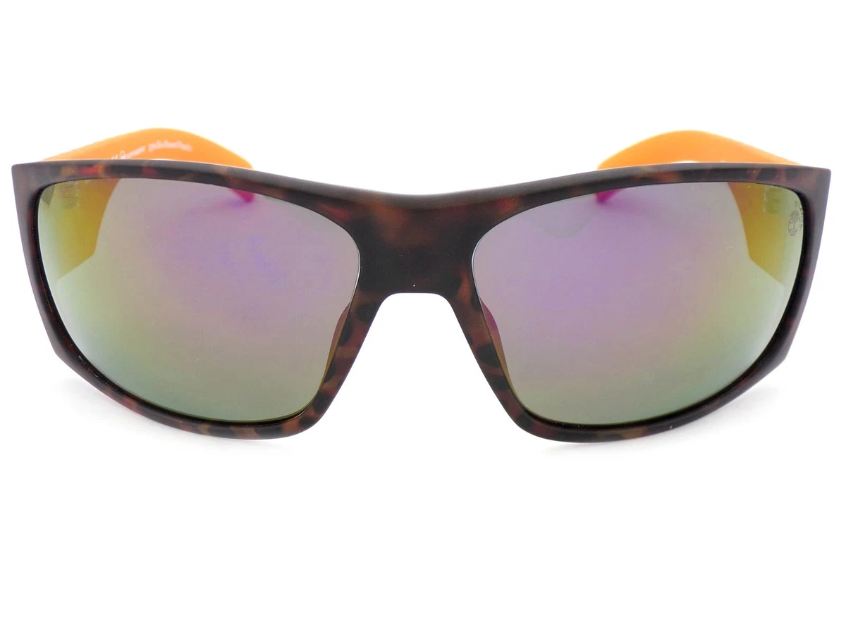 Timberland Polarized Sunglasses Black Orange with Multi Mirror Lenses TB9215 52D