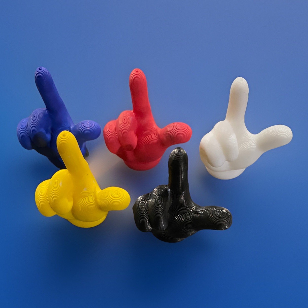 Lots of 5 : Custom 3D Printed Cartoon Hand Pointer for pen/pencils Topper 