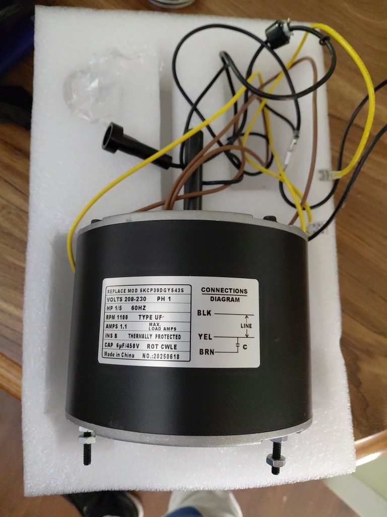 Condenser Fan Motor 5KCP39EGS070S 180 Watt 1100RPM 208-230V For GE3905 6DLL0