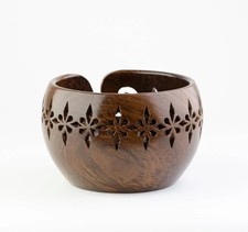Classic Design Handicraft Wooden Yarn Bowl Sustainable Polished Wood