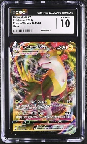 ✨✨ CGC 10 Boltund VMAX 104/264 Swsh08: Fusion Strike Holo Pokemon Card