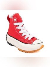 Converse Run Star Hike Platform High Top Sneakers In Red Unisex M 3.5 - W 5