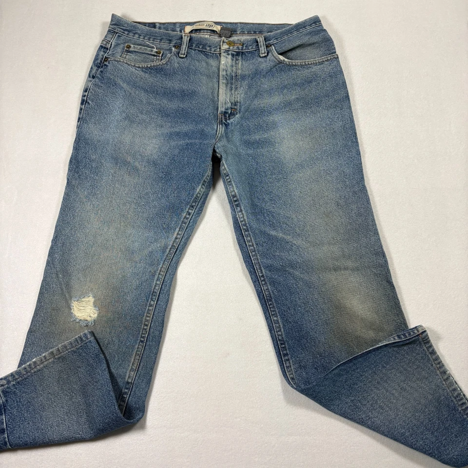 Jeans masculino Urban Up 36x30 desgastado lavagem leve denim grunge Y2K vintage anos 90 - Imagem 3 de 4
