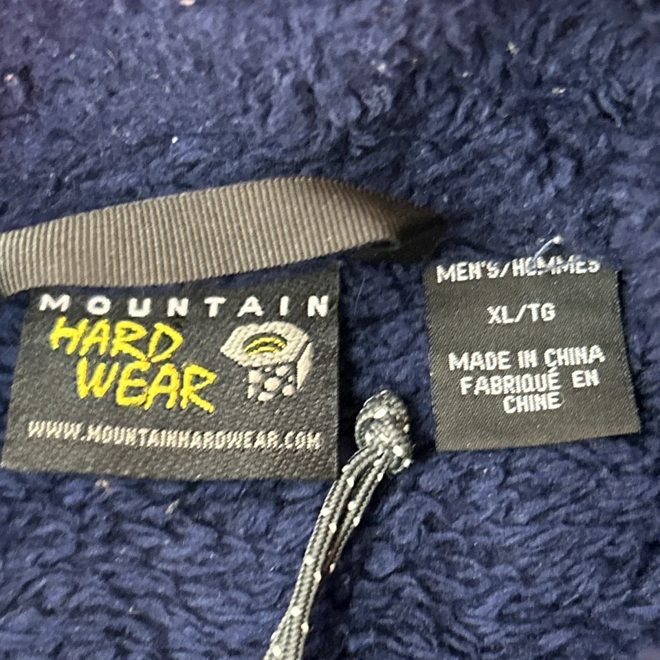 Jaqueta de lã masculina Mountain Hardwear homem macaco XL azul zíper completo pilha profunda Gorp - Imagem 2 de 4