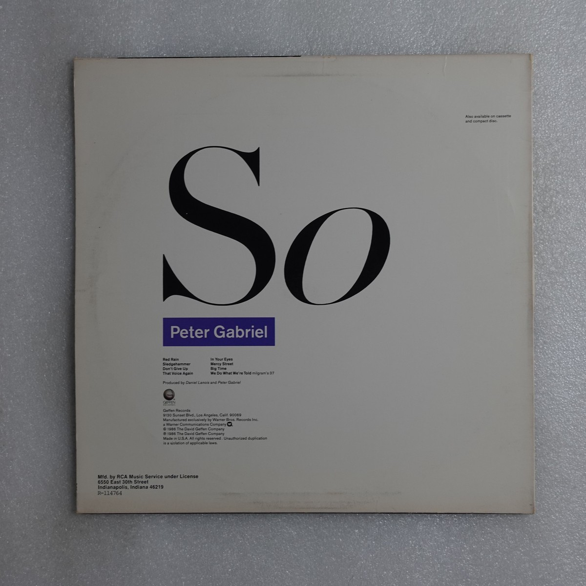 Peter Gabriel So LP Vinyl Album Record Rock | eBay
