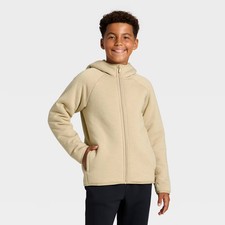 Boys' High Pile Fleece Full Zip Lined Hoodie - All In Motion