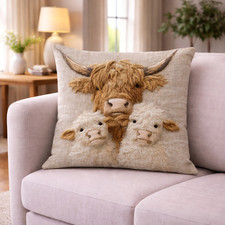 2D Kissenhülle Deko Kuh & Schafe ultra kuschelig 🐮🐑