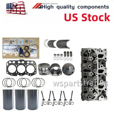Overhaul Rebuild Kit cylinder head assembly for Yanmar 3TNV76 Engine US