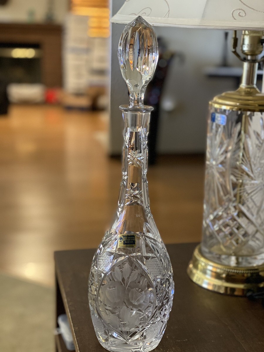 Vintage Lausitzer 24% Lead Crystal Decanter Made in German Democratic Republic
