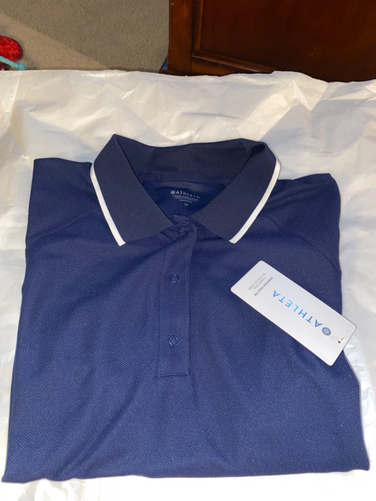 WOMENS 1X ATHLETA MOMENTUM SEAMLESS POLO TEE