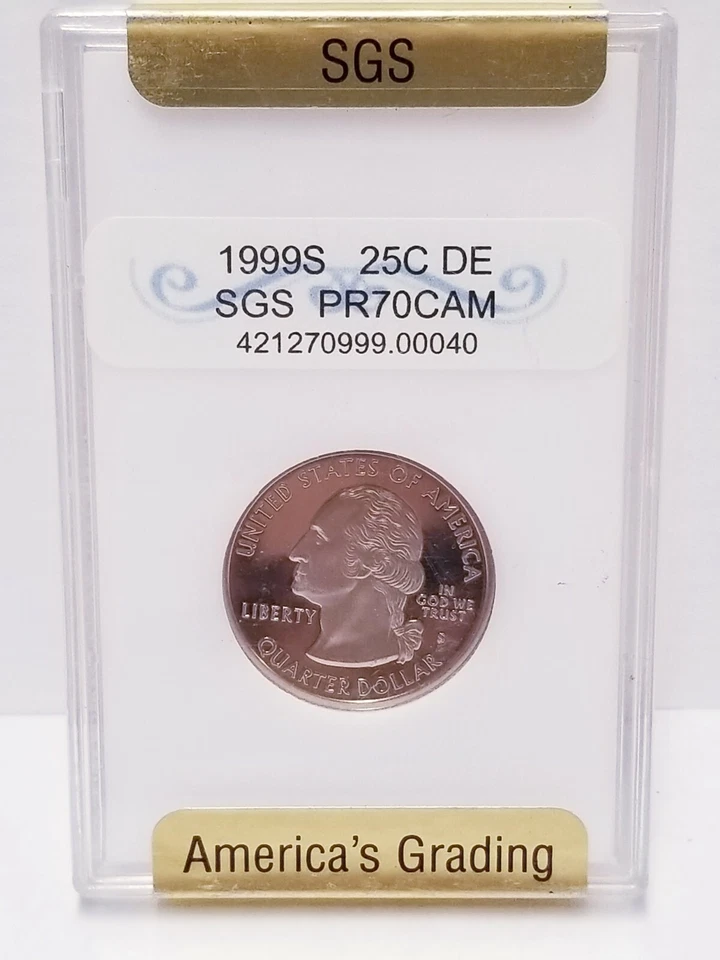 1999 S 25C Clad Delaware Quarter PCGS PR70CAM - Image 2 of 2