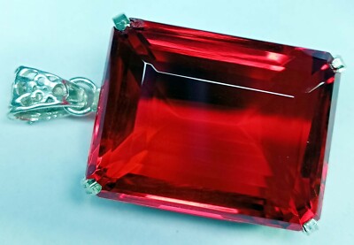 Roter Topas Smaragdschliff 139,75 ct Anhänger natürlicher loser Edelstein zertifiziert PD028