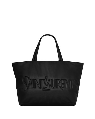 SAINT LAURENT $3300 Black Nappa Leather Tote Bag New And Authentic