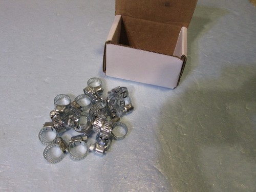 Lot (20 Pcs) Steel Hose Clamps 1/4" to 5/8" ID Metal Band Worm-Screw - 第 1/12 張圖片