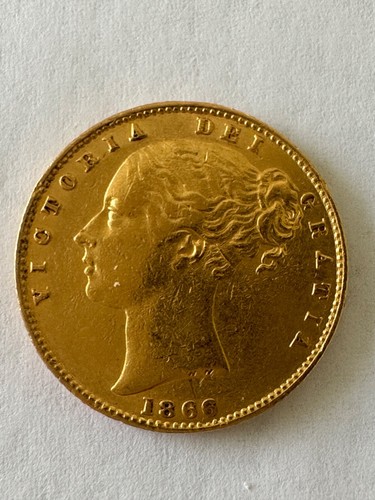 1866 Shield Gold Sovereign Die No 76 - Picture 10 of 11