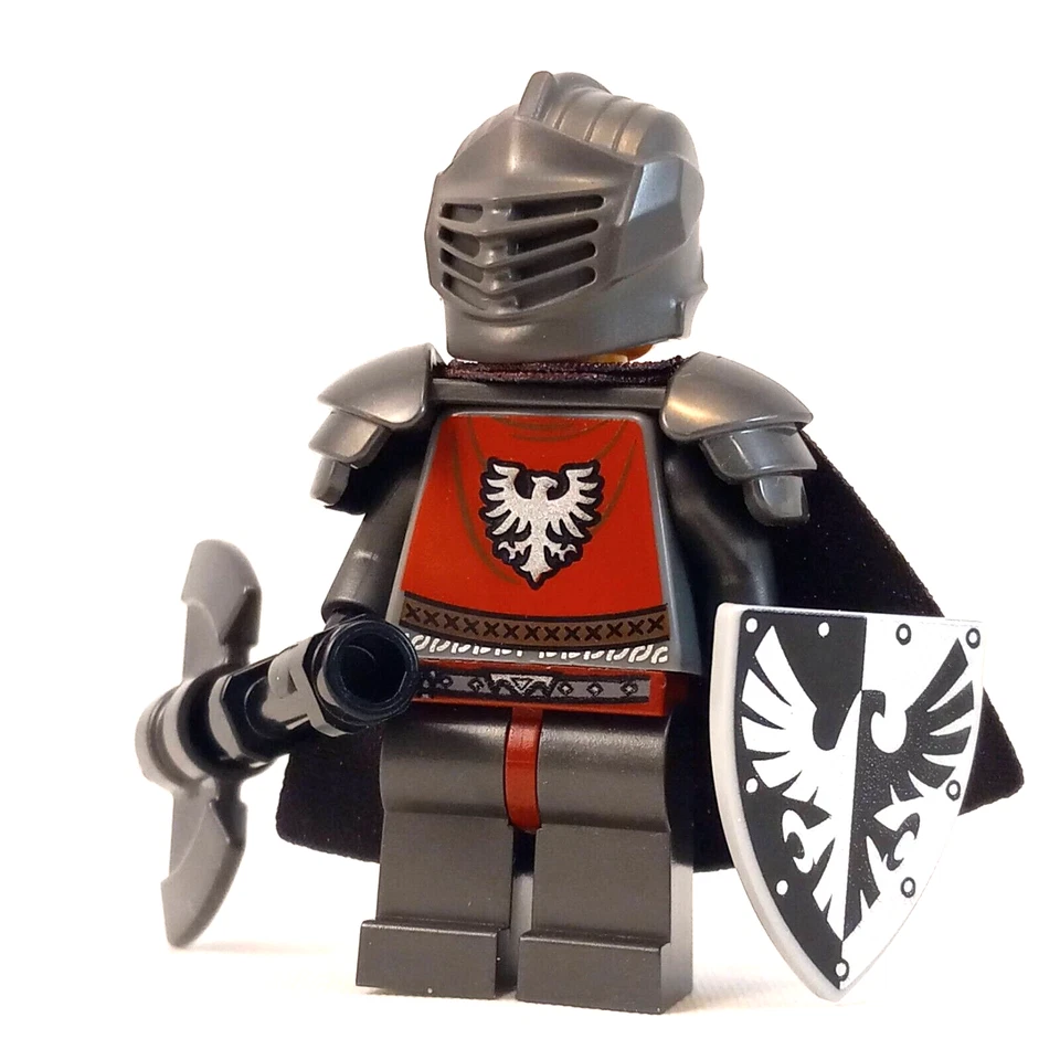 LEGO Castillo Caballero Halcón Rojo BAM Minifigura Escudo Medieval Halcones Negros Armadura Foto 2 de 4