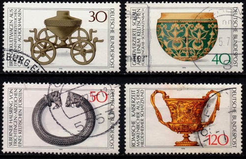 WEST GERMANY 1976 - Used Series 30/40/50/120 Pfg Archaeological Heritage #DR4