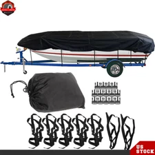 12ft 56inch WaterProof Heavy Duty Black Boat Cover For Jon Boat  Trailerable