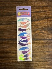 Vintage SandyLion Mother Of Pearl Whales Sealed Stickers Sheet