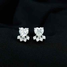 0.48CT Heart Round Cut Simulated Sapphire Cute Paw Party Women's Stud Earrings