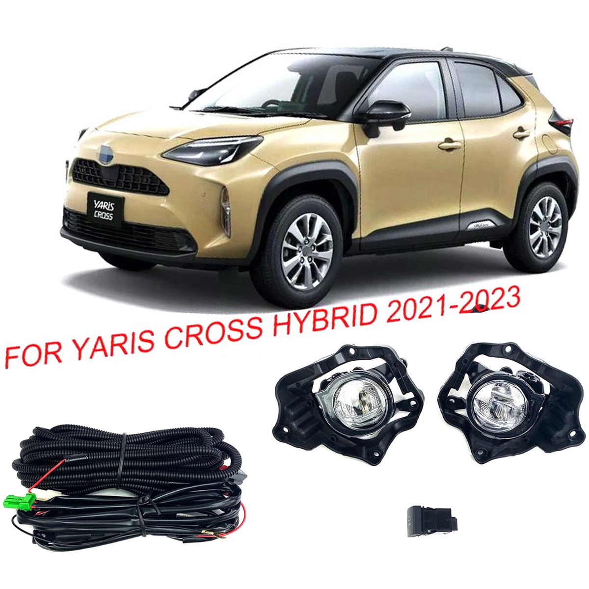 For Toyota Yaris Cross Hybrid 2021-2023 LED Bumper Fog Lamp Light