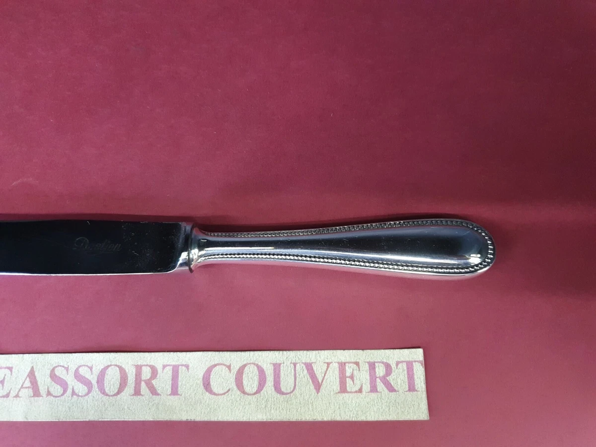 COUTEAU TABLE MODÈLE PERLES 25.5CM DEETJEN BEL ETAT MÉTAL ARGENTÉ ;