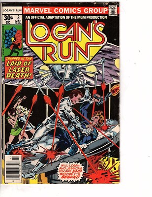 Logan's Run #3 Marvel Comics 1976 Comic Movie Adaptation (bb8