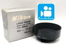 🎦👀✨Unused✨ Nikon HS-12 Metal Lens Hood For Nikkor Ai-s 50mm f1.2 From JAPAN