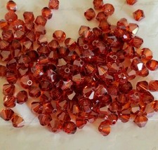 Swarovski 5328 5mm bicone beads, Red Magma 24pcs 