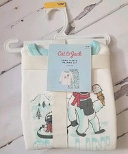 Cat  Jack Yeti 2 Pc Pajamas 12mo Fleece Long Sleeve Pants PJs Sleepwear NWT