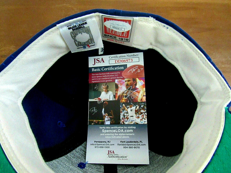 DON NEWCOMBE 1955 WSC DODGERS 2X SIGNED AUTO VTG AMERICAN NEEDLE USA CAP HAT JSA - Image 3 of 3