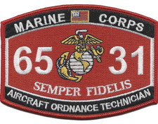 4.5" MARINE CORPS MOS 6531 AIRCRAFT ORDNANCE TECHNICIAN EGA EMBROIDERED PATCH