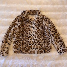 Hollister Women's Leopard Animal Print Fur Coat Size L