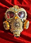  GOLDEN GASMASK COUTOURE handmade rhinestone crystal CHARLES MONIZ mask masque — photo 2