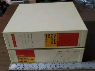 Vintage KODAK Carousel Transvue 140 Photo Slide Tray Original Box Lot Of 2