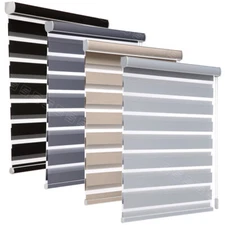 Changshade Customized Size 85% Blackout Dual Layer Zebra Shades Roller Blinds