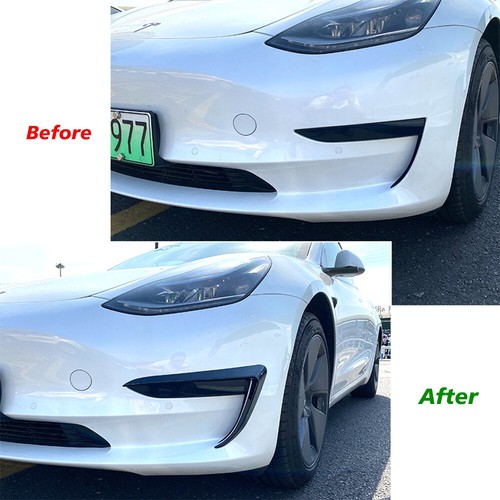 Gloss Black Front Bumper Side C Canards Covers Trims For Tesla Model 3 2017-2023 - Bild 2 von 8