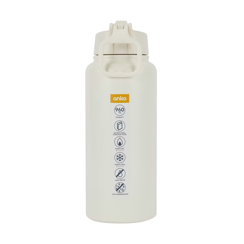 960ml Insulated Drink Bottle Water Bottle with Straw Double Wall Stainless Steel - Picture 21 of 21