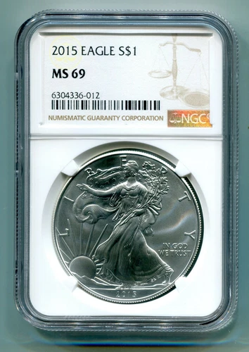 2015 AMERICAN SILVER EAGLE NGC MS69 NEW BROWN LABEL BOBS COINS FAST SHIP