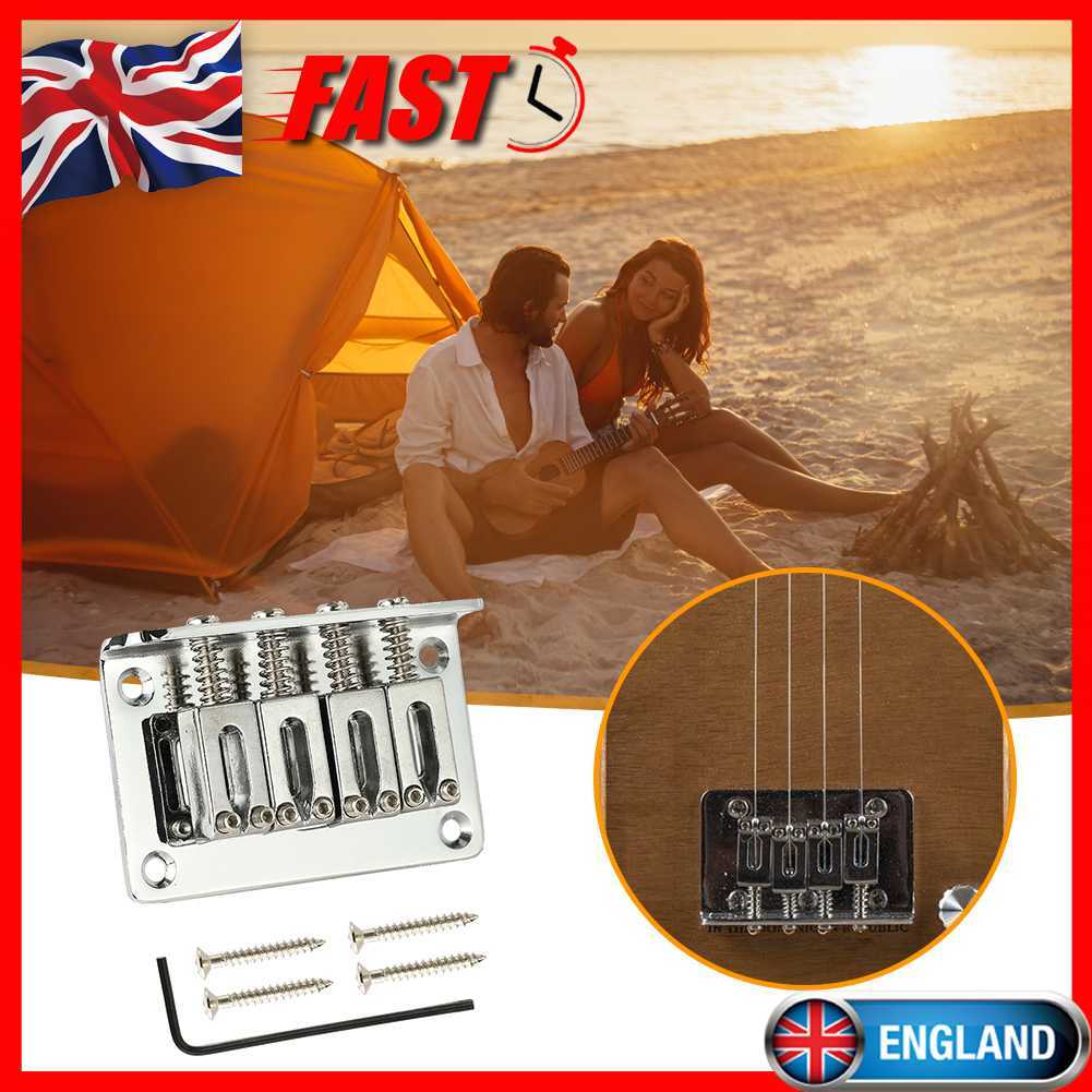 4 String Hard Tail Bridge Adjustable Guitar Tailpiece for Ukulele