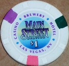 Old $1 MAIN STREET STATION Casino Poker Chip Vintage H/C Mold Las Vegas NV 1996 — photo 3