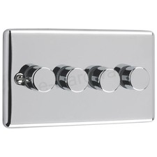 Light Switches and Plug Sockets Trade Range POLISHED CHROME - BLACK INSERTS