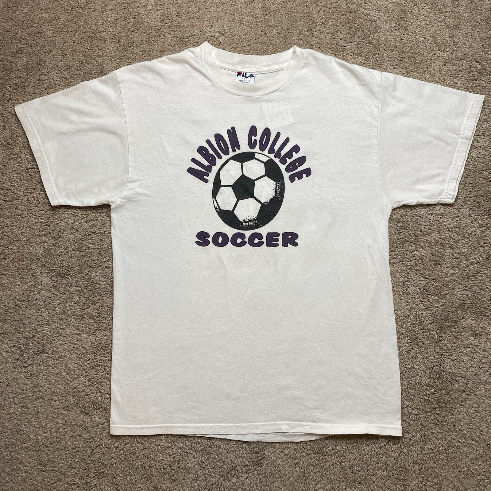 Maglia manica corta vintage Albion College Soccer FILA made in USA grande