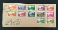 MNI74) Norfolk Island 1947 Ball Bay FDC Cover 