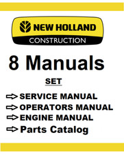 New Holland C227 Skid Steer Loader Manual Service Operators Parts Shop PDF USB
